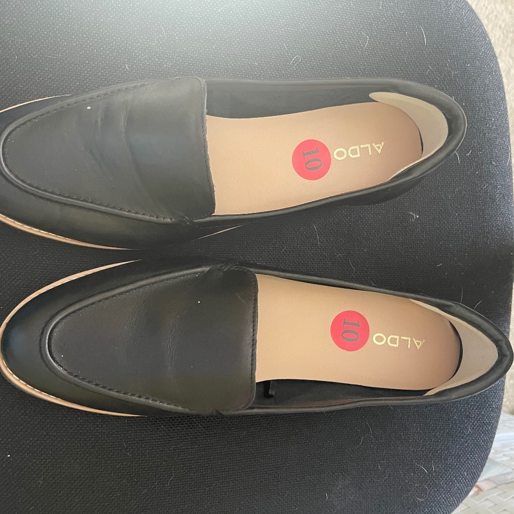Aldo flat loafers black